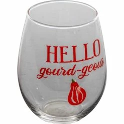 Deals ???? Gibson Home Harvest Hello Gourd-geous 18 Oz. Stemless Wine Glass ❤️