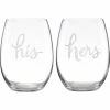 Flash Sale ???? Kate Spade By Lenox Two Of A Kind Stemless His And Hers Wine Glasses ???? -Luminarc Shop unnamed file 220