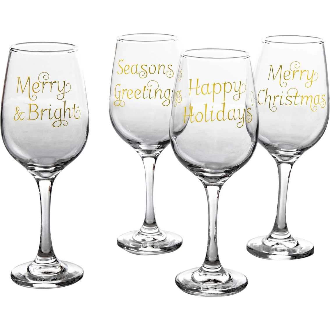Outlet ???? Gibson Home Imagination Holiday Sayings 14 Oz. Wine Glasses 4 Pc. Set ???? 3 Outlet ???? Gibson Home Imagination Holiday Sayings 14 Oz. Wine Glasses 4 Pc. Set ????