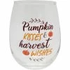 New ???? Gibson Home Harvest Pumpkin Kisses & Harvest Wishes Stemless Wine Glass ???? -Luminarc Shop unnamed file 30