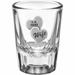 Brand new ???? Sparta Army Wife Crest Saloon Shot Glass 2 Oz. ????