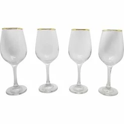 Cheapest ???? Gibson Home Imagination 14 Oz. Gold Rim Wine Glass 4 Pc. Set ????