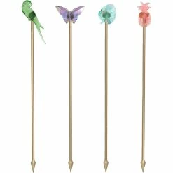 Hot Sale ???? Swarovski Jungle Beats Cocktail Stirrers Andoki, Set Of 4 ????