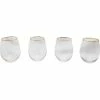 Promo ???? Gibson Home Imagination Stemless Wine Glass 4 Pc. Set 18 Oz., Gold Rim ????